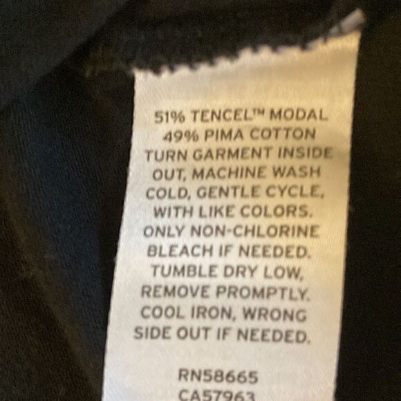 Halogen Plus Size Pima Cotton Black Short Sleeve Crewneck T Shirt. Size 2X. - Picture 7 of 7